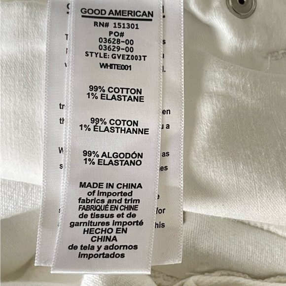 ❌SOLD❌ GOOD American Good Vintage Straight Leg jeans High Rise White denim Zip - Picture 8 of 10